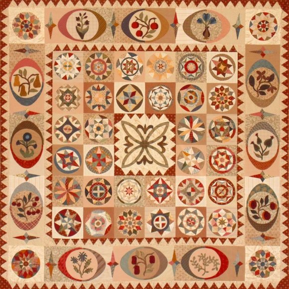 NIP Gardens of a King Traditional Primitives applique quilt pattern & templates - Picture 1 of 13